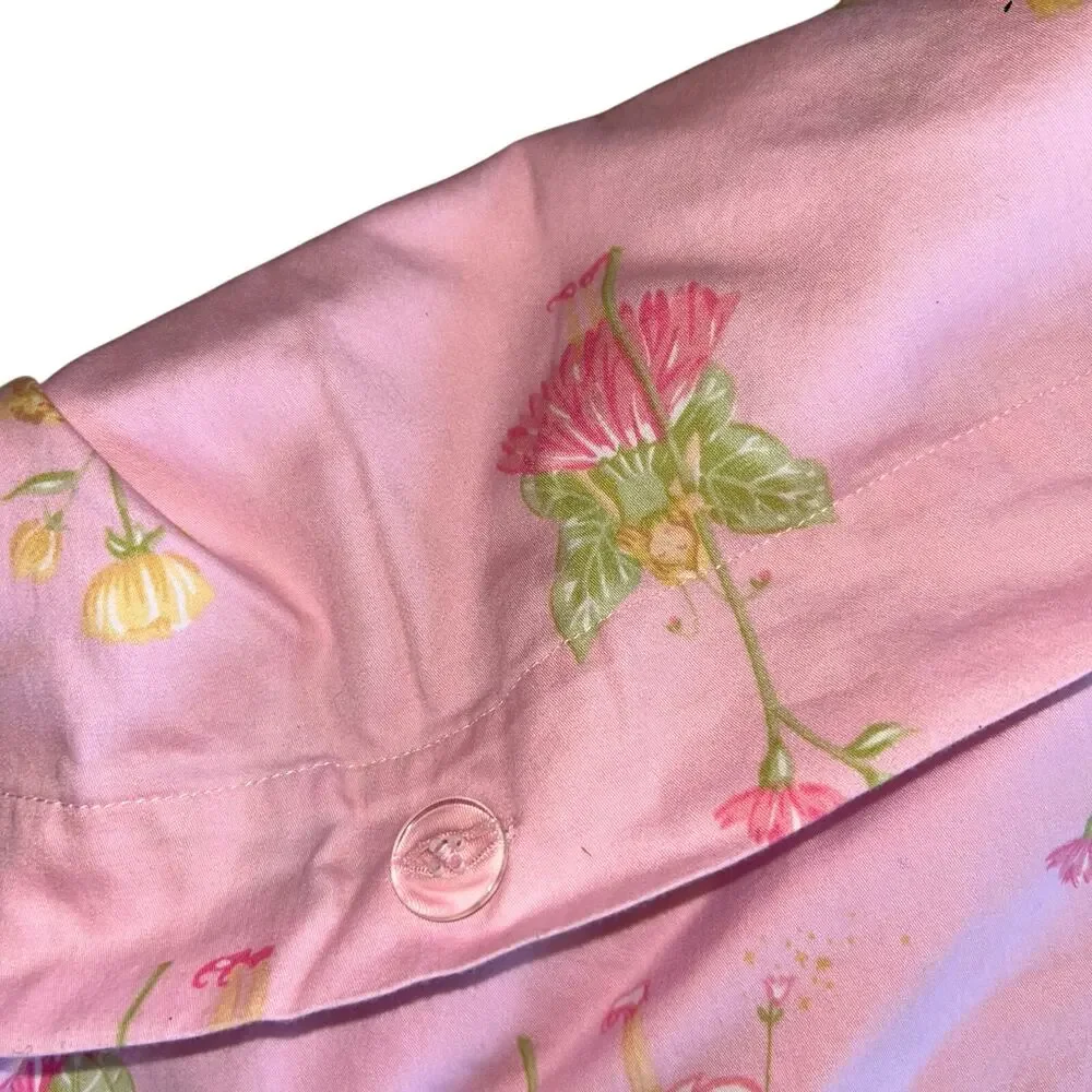 Whistle and wind pink fairy ruffle border 2 shams and duvet cover full size girl